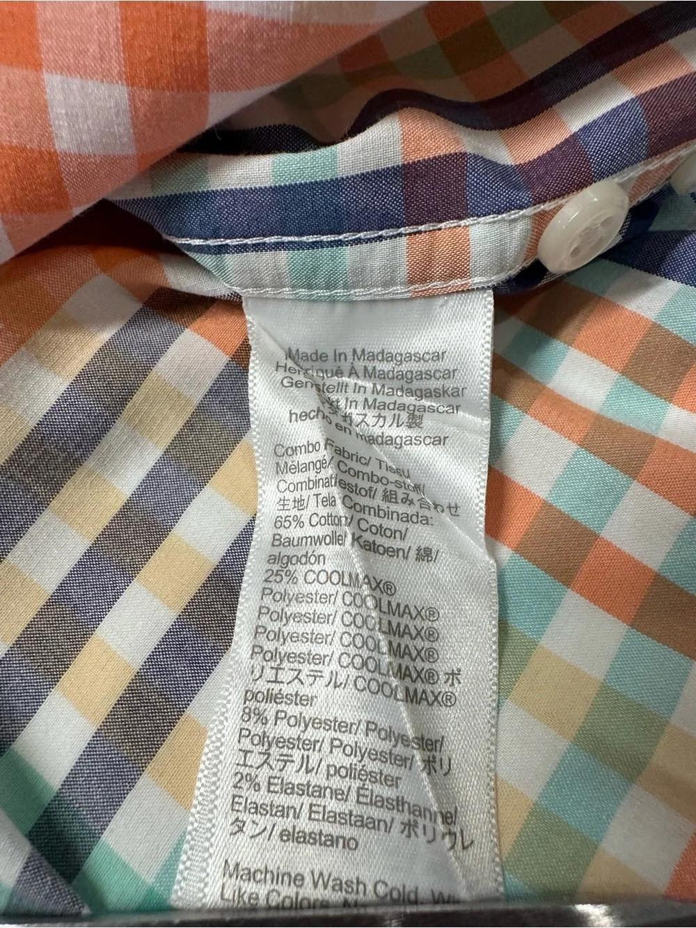 J. Crew Men's Plaid Slim fit Button-Down Shirt in Orange, Blue & Mint
